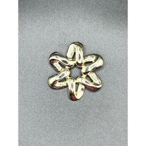 Gold Tone Starburst Flower Brooch Pin Vintage Abstract Floral Pin Women 1.5"